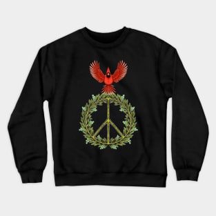 Red Cardinal bird peace symbol Crewneck Sweatshirt